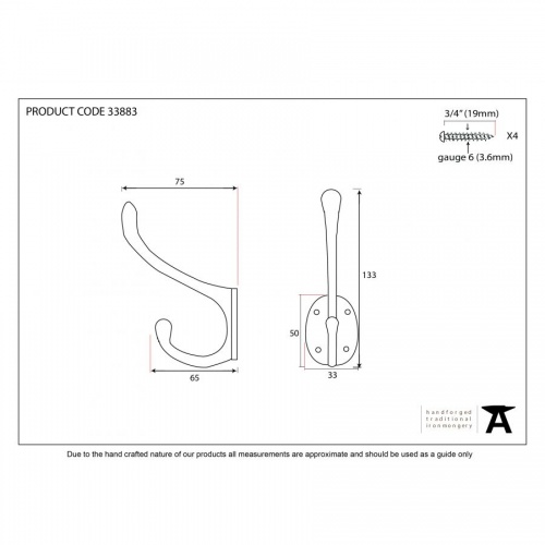 Celtic Hat and Coat Hook - Black